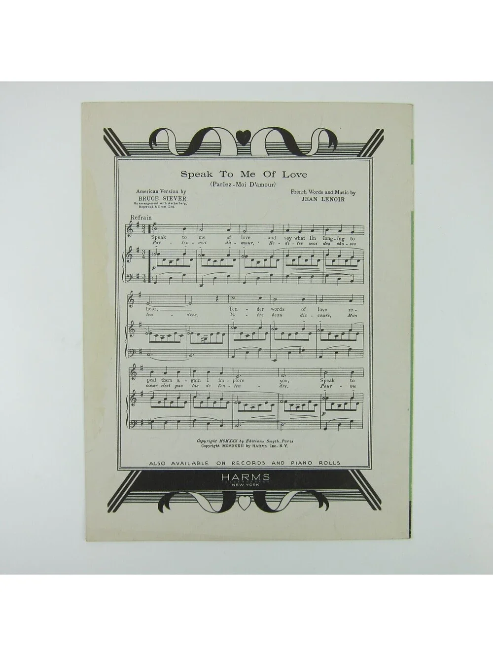 Sheet Music Twenty-Four Hours A Day Sweet Surrender Frank Parker Vintage 1935